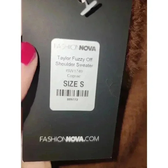 Fashion Nova Taylor Fuzzy Off Shoulder Sweater - Picture 4 of 4